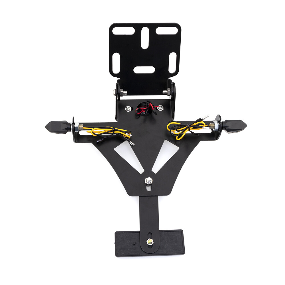 Adjustable Angle License Number Plate Frame Bracket With LED Turn Signal Light