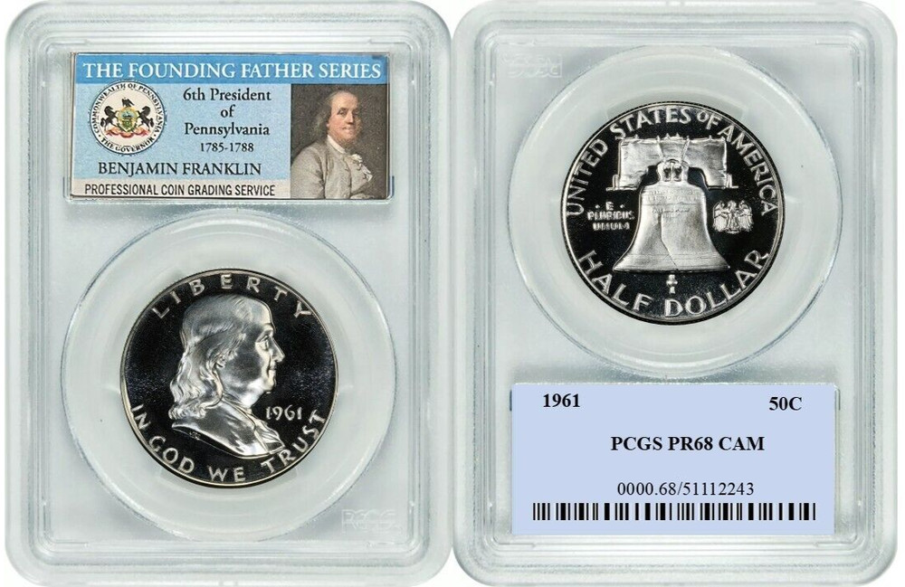1961 Franklin Half Dollar 50C PCGS PR68 CAM