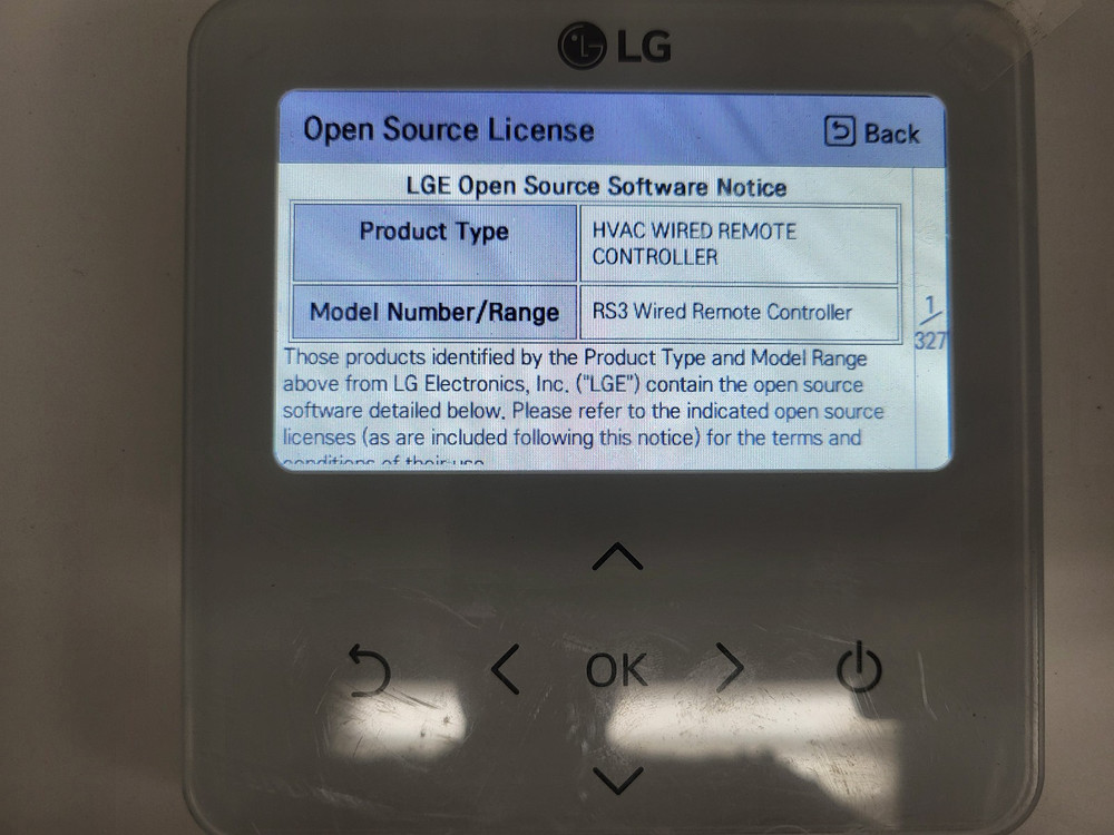 LG PREMTB100 Remote Controller HVAC, 12V