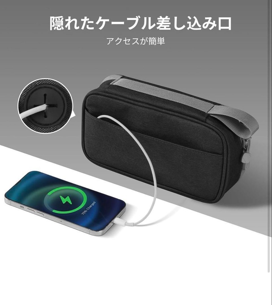 Gadget Pouch, Semi-Clear Material, Black