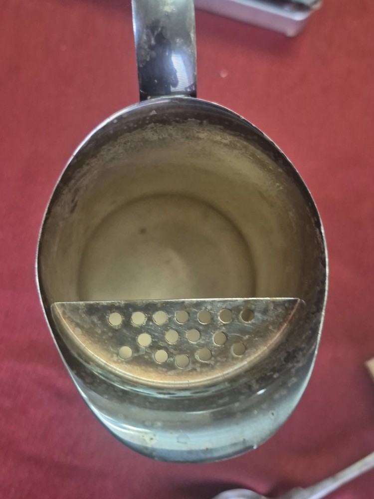 Sheffield Silver On Copper Sheffield Water Pitcher Pierced Spout