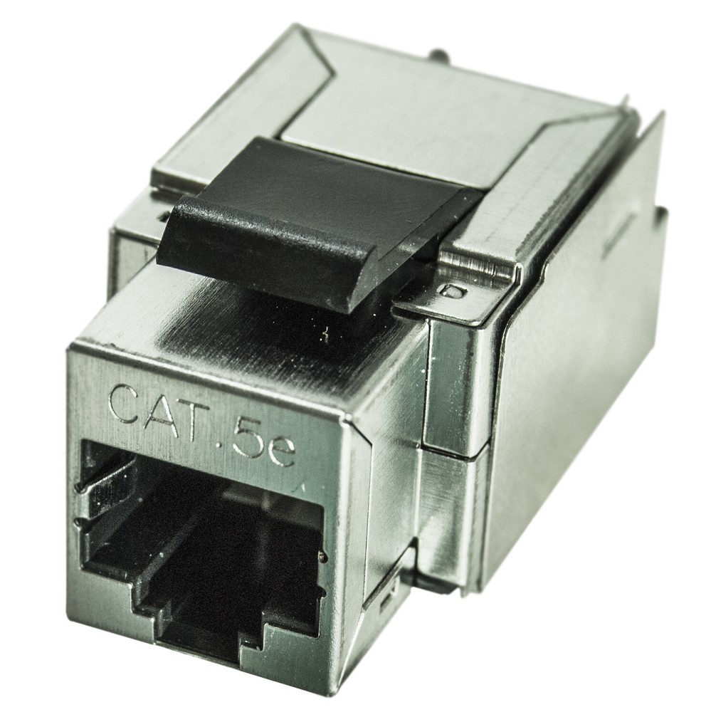 100 Pack Shielded CAT5e Keystone RJ45 Ethernet Network Tool-Less Snap-In Jack