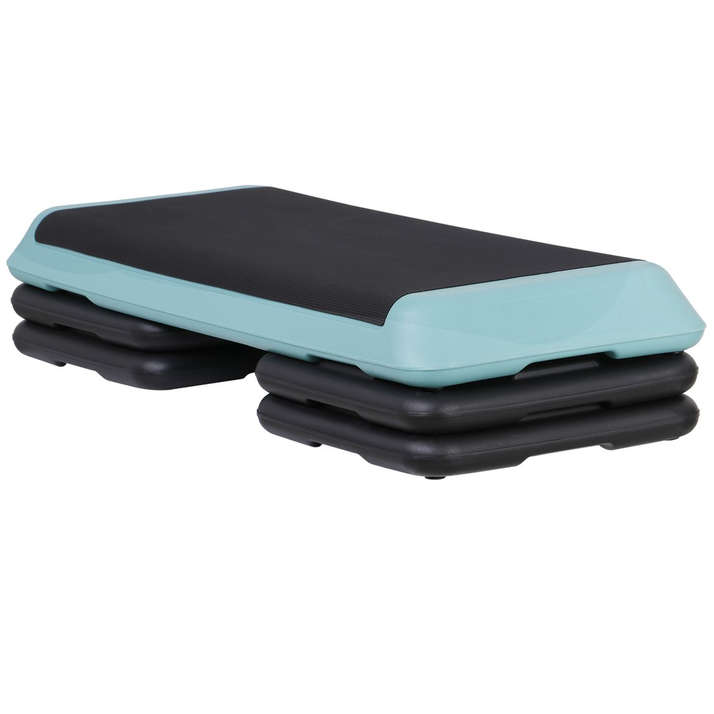 43.1'' Aerobic Exercise Step Platform with Adjustable Risers 4''-6''-8'' Green