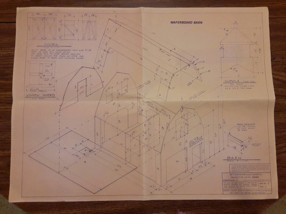 Barn Doll House Project Plans 1980's