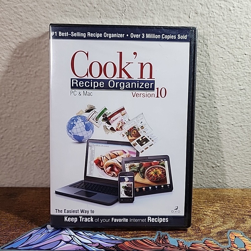 Cook'n Recipe Organizer Version 10 PC & Mac Software CD Internet Recipes
