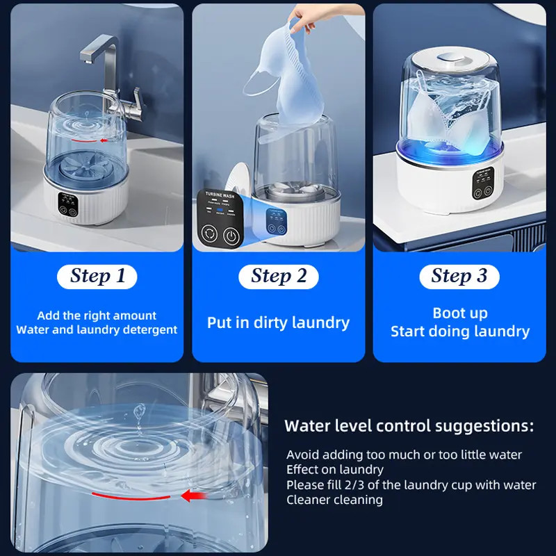 Portable Mini Underwear Compact Washer Machine USB Laundry Cleaner