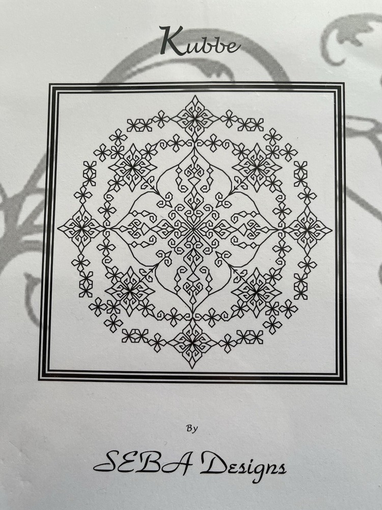 SEBA Designs KUBBE Blackwork Needlepoint Chart Pattern