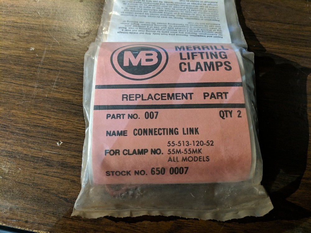 2PC CAMPBELL 650-0007 CONNECTING LINK REPLACEMENT PART LIFTING CLAMPS 007