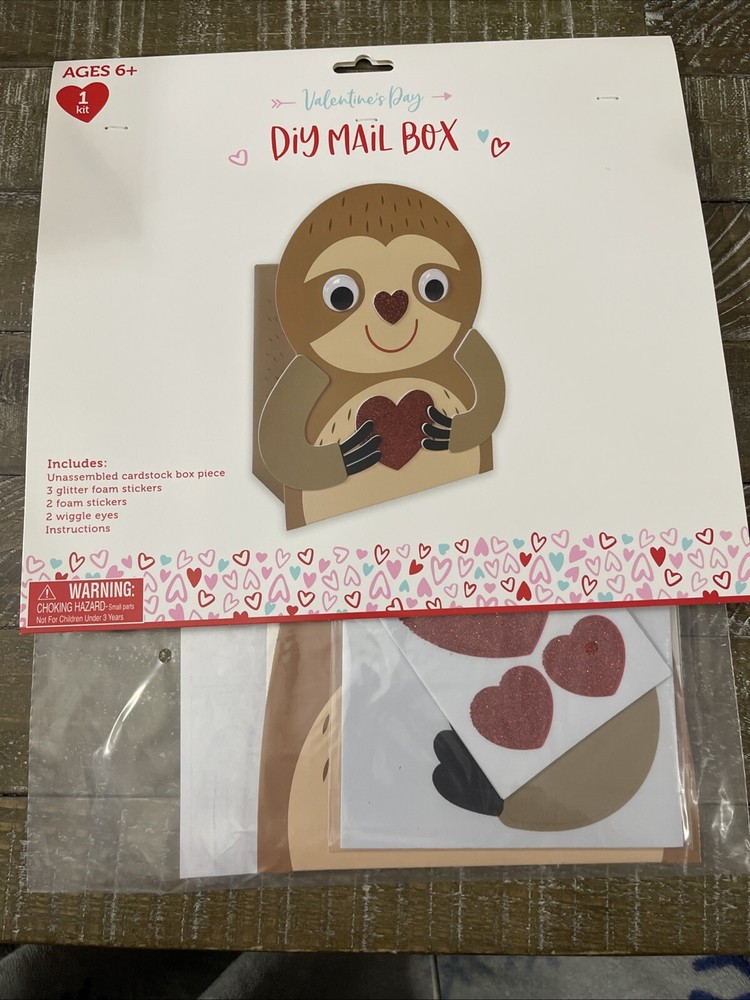 Valentines Day DIY Mail Box Kit Sloth