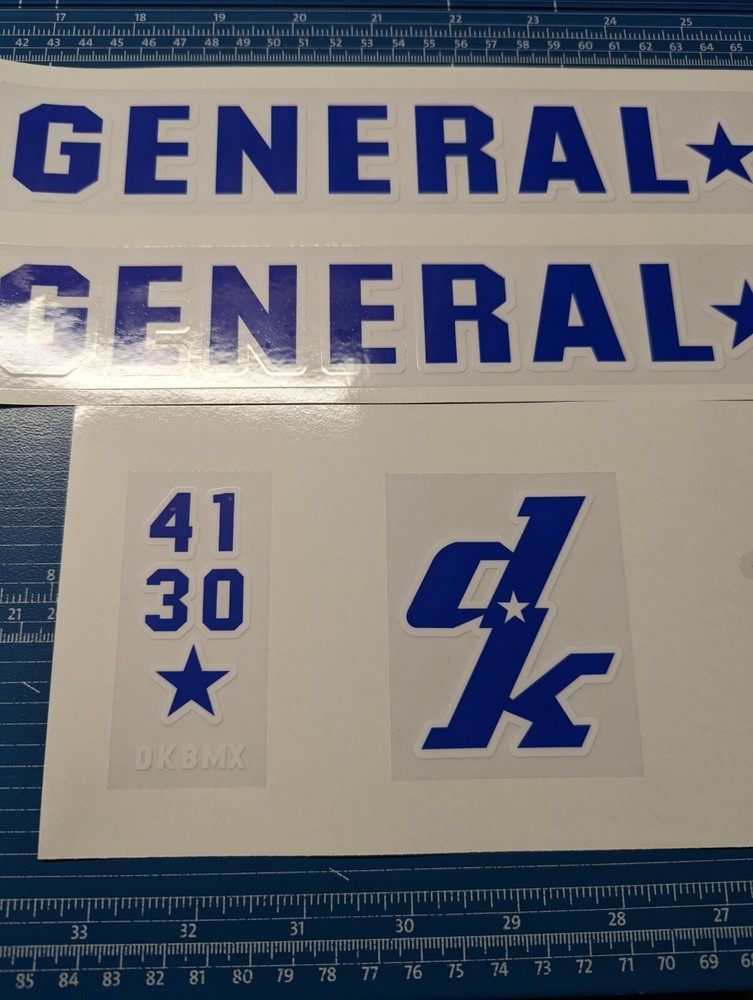 1997 DK General Lee Bmx Decal Set