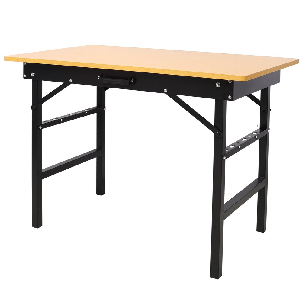 Foldable Work Table with Measuring Tape and Angle Finder Portable Tool Workbench