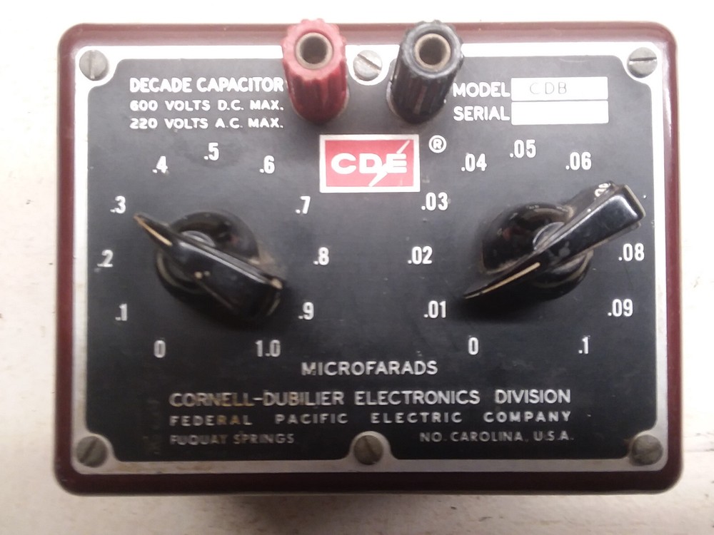 Vintage Cornell-Dubilier Decade Capacitor Model CDB3