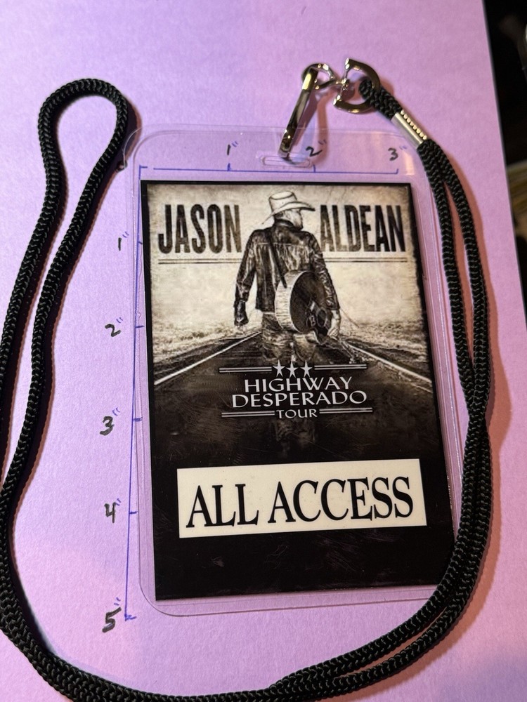 Jason Aldean, Commemorative, 2024 Backstage Pass/Laminate