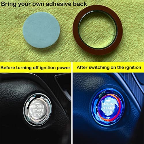 Car Engine Ignition Start/Stop Button Cover,Car Ignition Button White