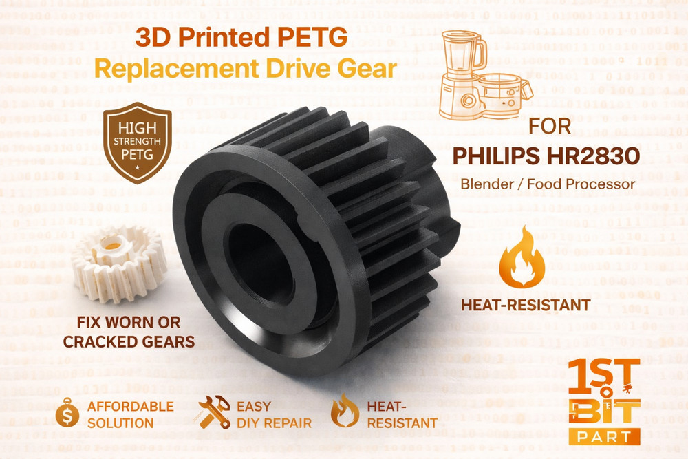 Philips HR2830 Blender Gear Replacement Coupling | Food Processor Drive Gear 3D