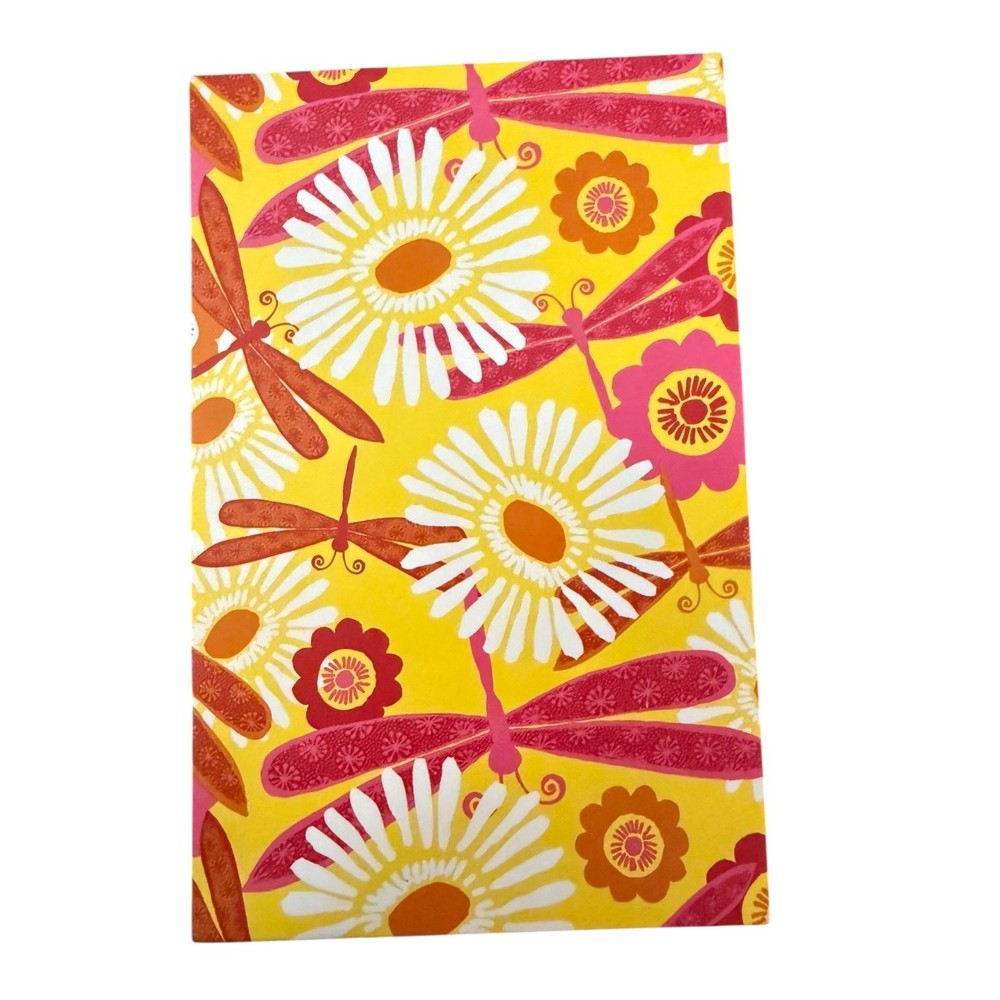 Yellow Glitter Daisy Dragonfly Mini List Notepad 80 Sheets