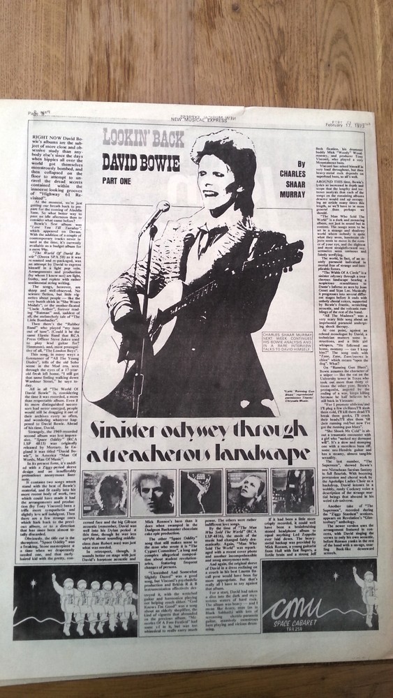 DAVID BOWIE lookin back 1973  UK ARTICLE / clipping