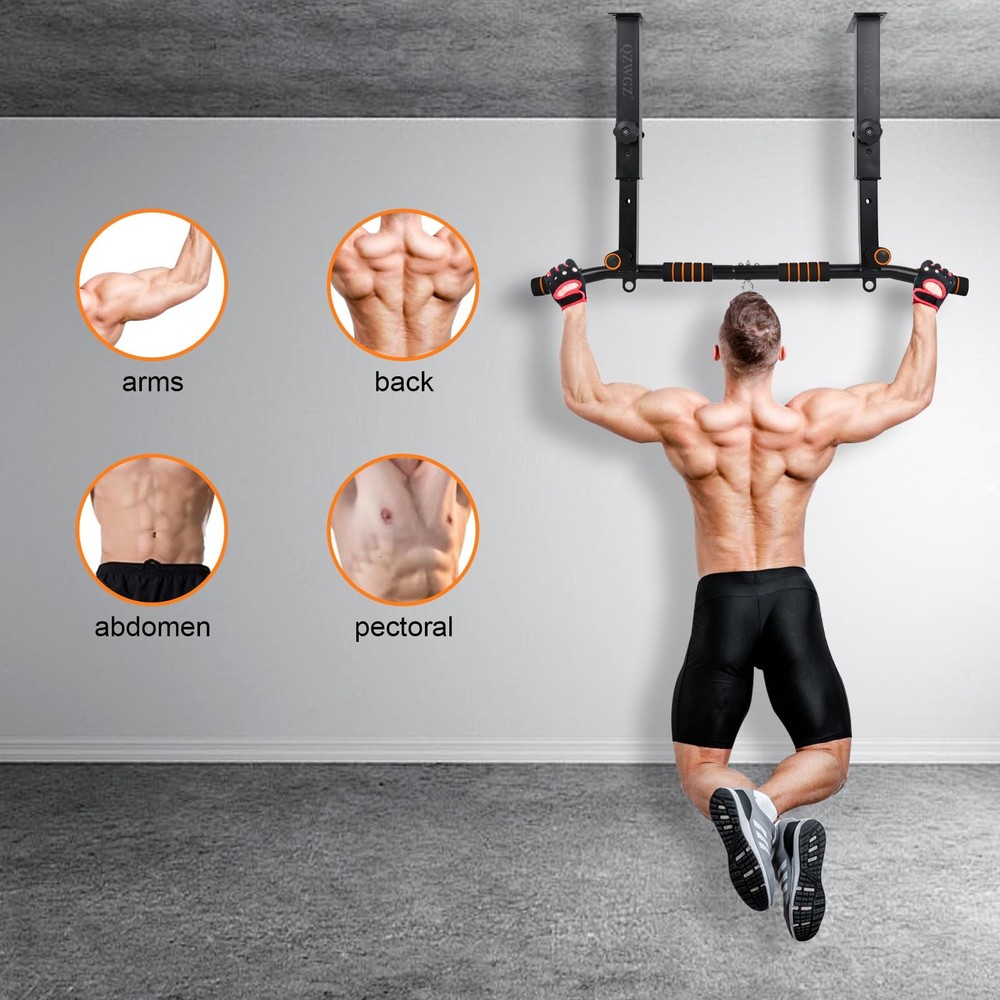 Height Adjustable Pull Up Bar, Heavy Duty Pull Up Bar, BarMount, Ceiling Moun...