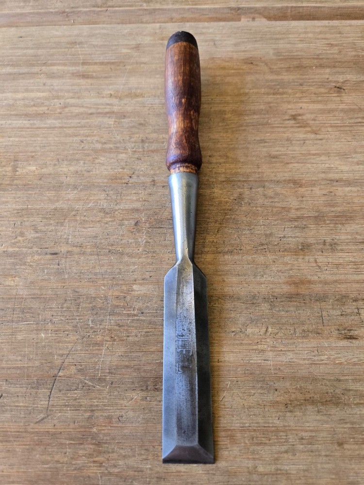 Antique James Swan 1" Wood Chisel  beveled Edge Socket Butt Chisel