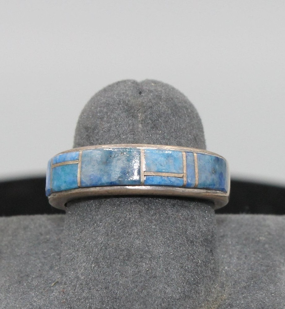 Lapis and Sterling Silver Ring Size 8 1/2