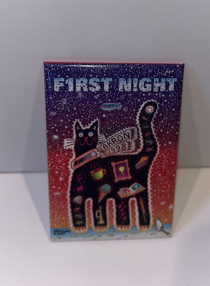Akron First Night Cat Party Pin 1998