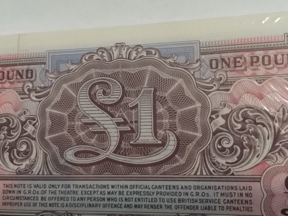 BRITISH ARMED FORCES POUND CURRENCY NOTES SPECIAL VOUCHER UNCIRCULATED SET LOT