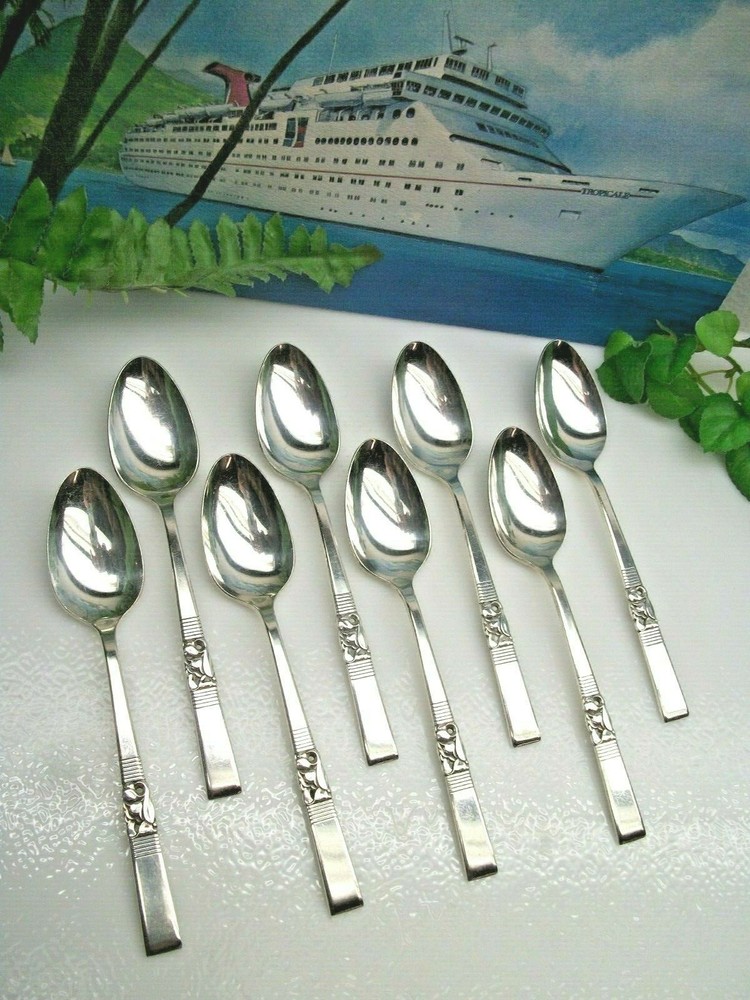 8   Oneida Silver Community  MORNING STAR  Silverplate Teaspoons  1948