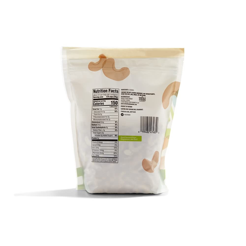 , Cashews Unsalted & Unroasted, 24 Ounce