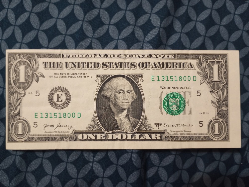 Extremely Off Center Error Misprint $1 Bill 2017A Severely Misaligned Both Sides