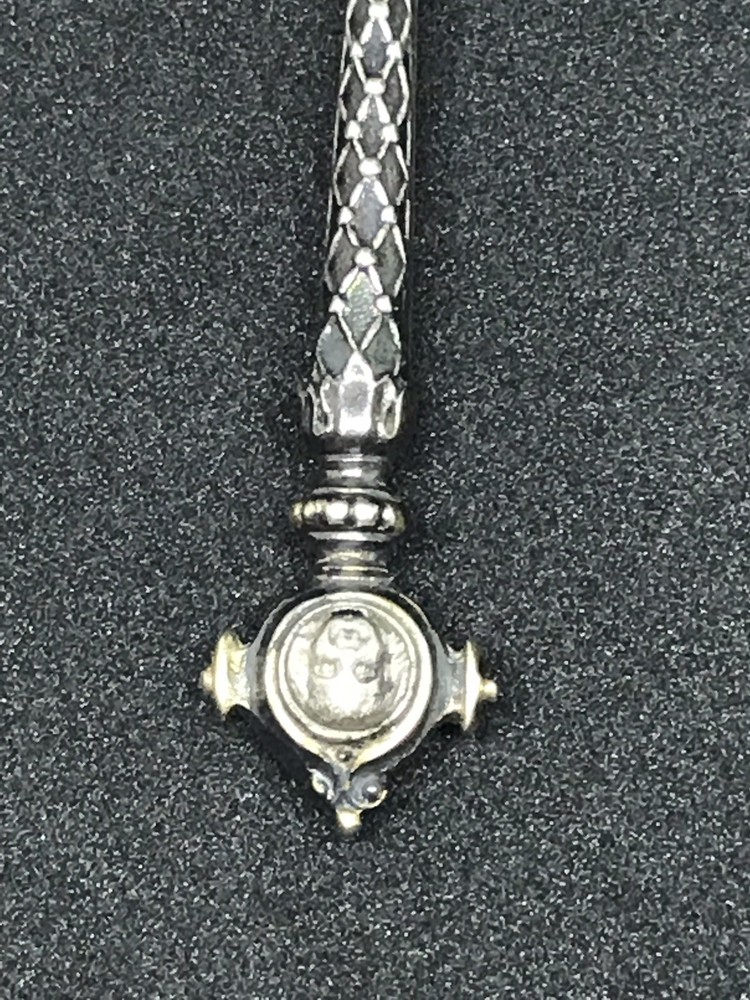 ANTIQUE 800 SILVER GERMANY TEASPOON MEDALLION FACES .