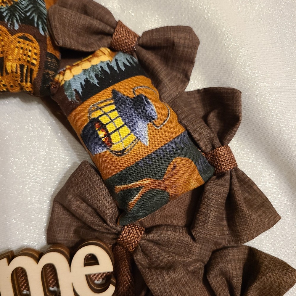 Rustic Camping Wreath 1'X1' Handmade onto a Wire Frame