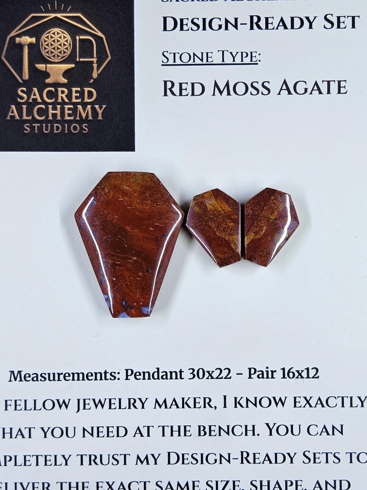 Coffin Shape - Red Moss Agate - Design-Ready Sets