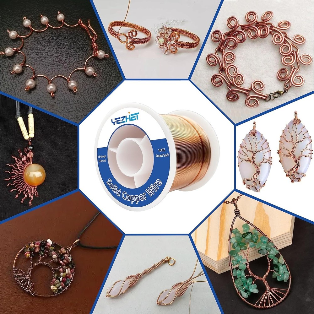 213Ft 18 Gauge Solid Bare Copper Wire Spool - Perfect for Crafts & Jewelry