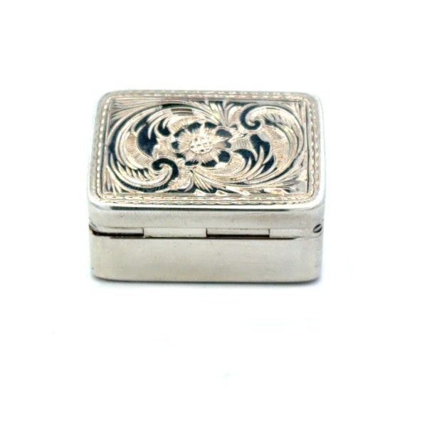 Sterling Silver Pill Box Antique
