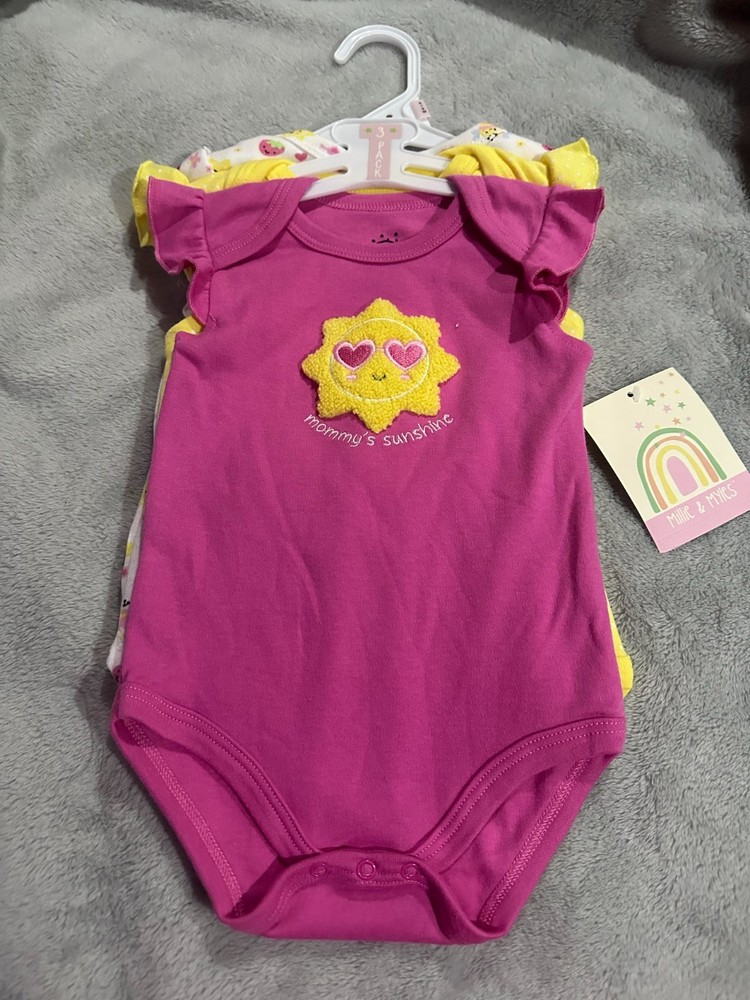 (3) NWT Millie & Myles Bodysuits 6-9 months