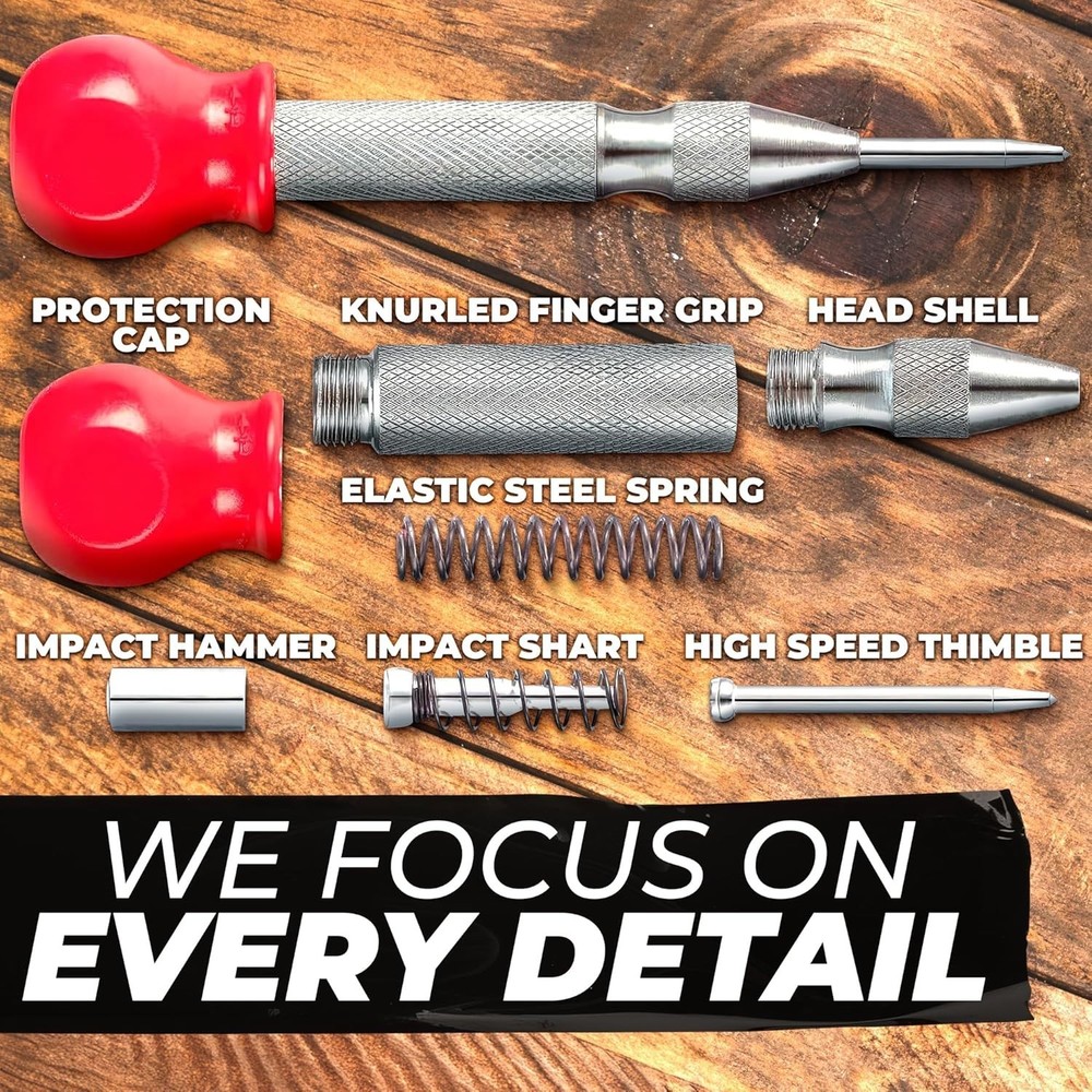 Super Strong Automatic Centre Punch Adjustable Spring Loaded Metal Drill TooL