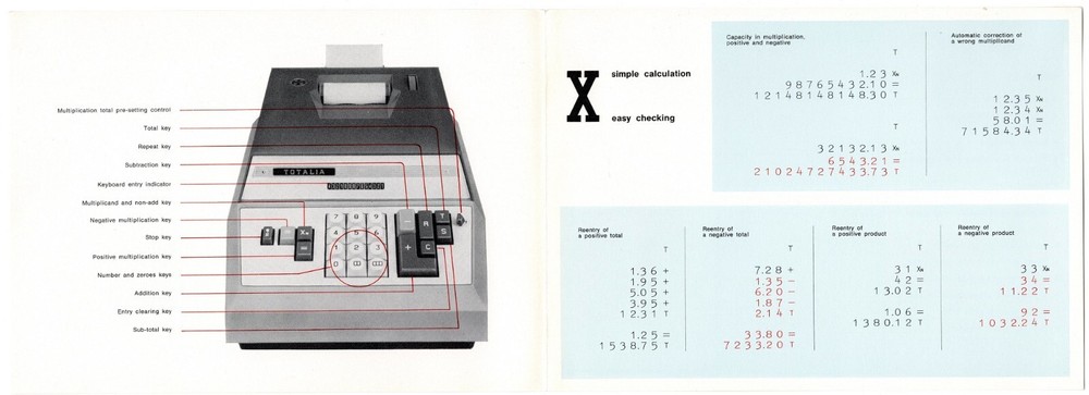 NOS Instruction Manual for Totalia S3 Calculator Vtg Adding Machine