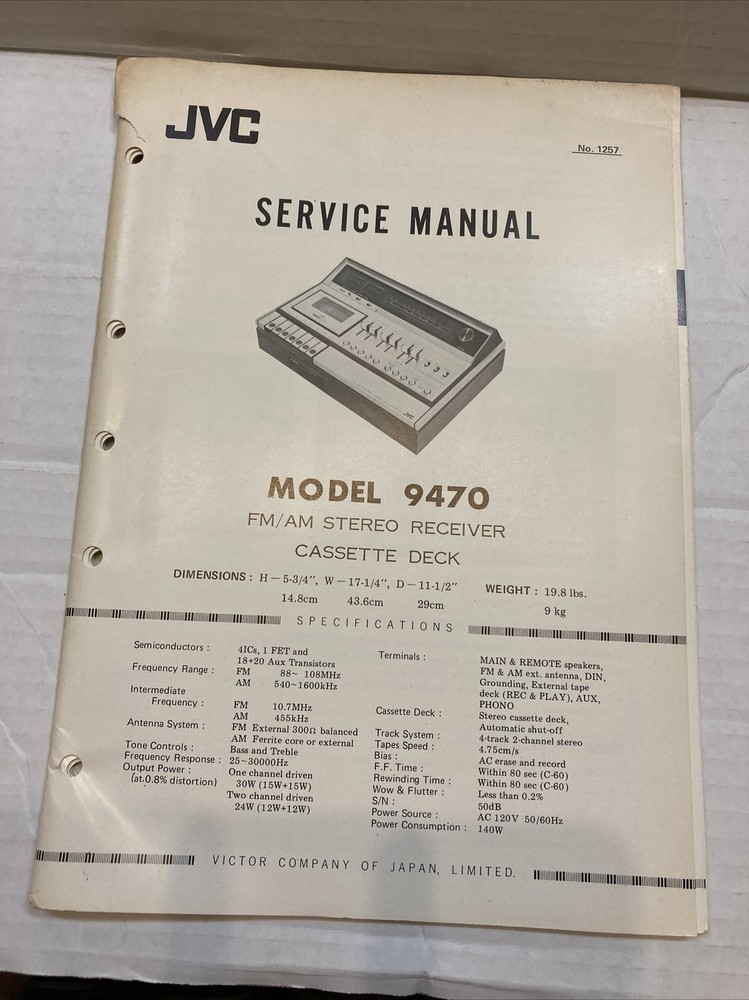 Original JVC Model 9470 Service Manual