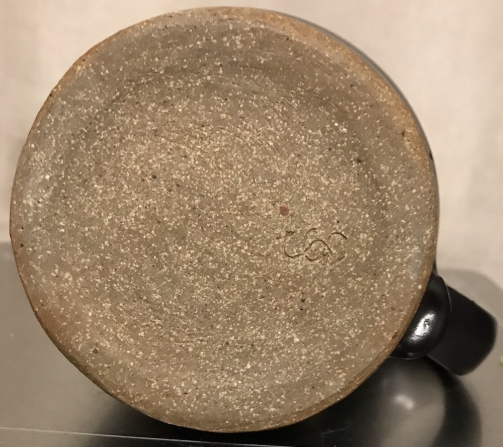Art Pottery Handle Creamer Marked SS 12 Oz. Abstract