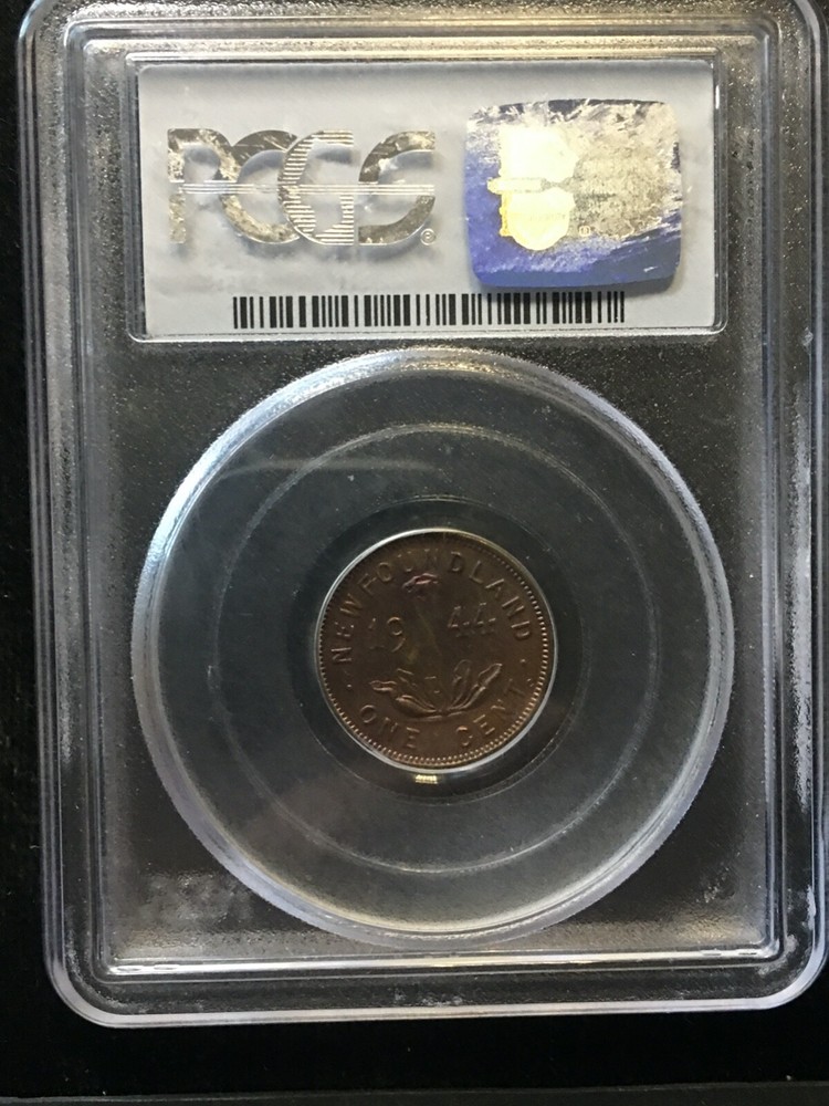 1944C PCGS Graded Newfoundland, Small ¢1 Cent, **MS-62** #7750