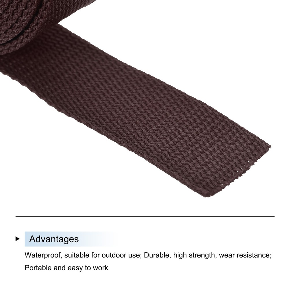 Lightweight Polypropylene Webbing Strap 0.8" 10 Yard Backpack Brown