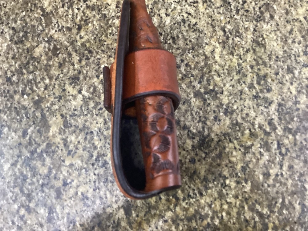 Leather Folding Knife Belt Loop Sheath Buck 110 Size (Sheath Only)