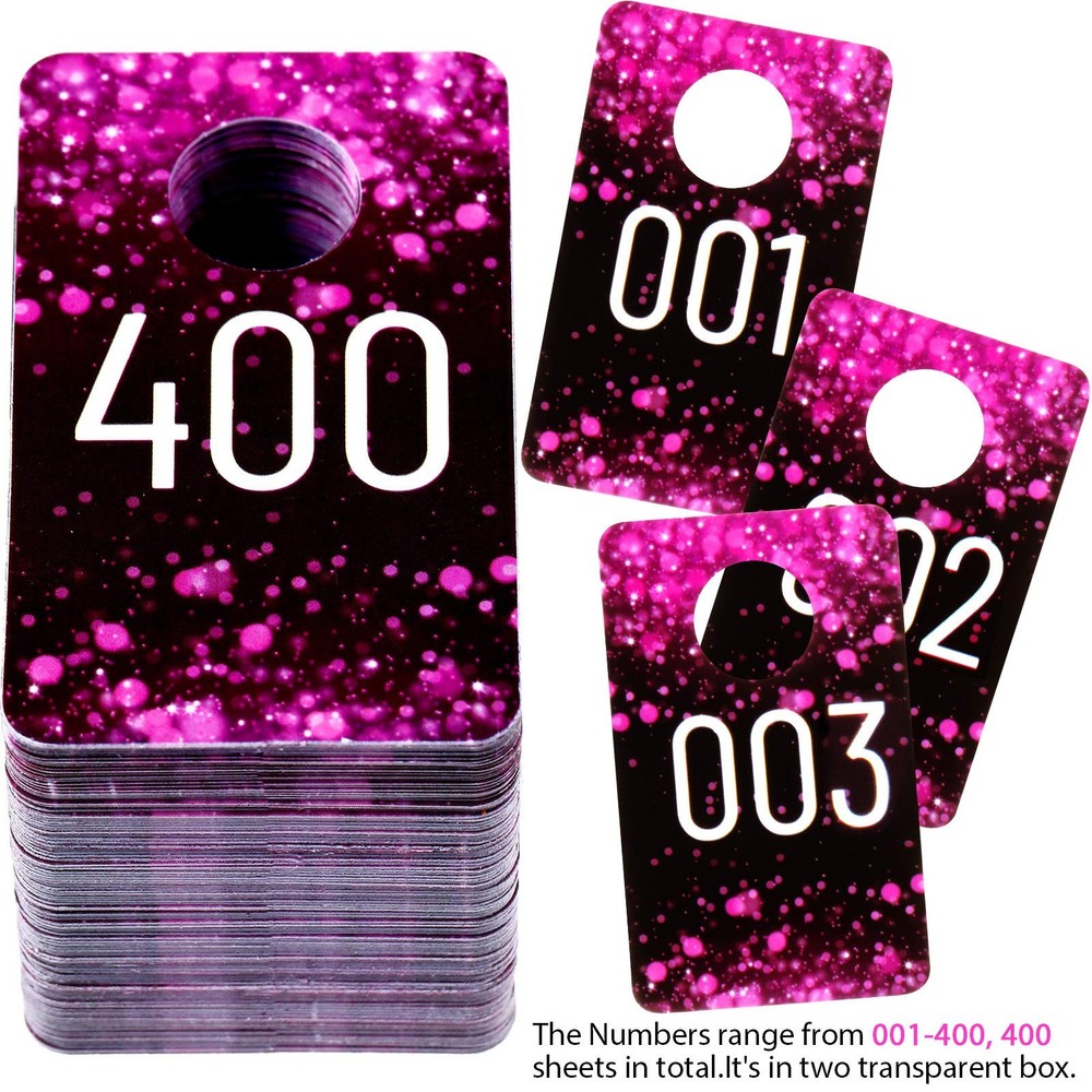 Jetec Live Plastic Number Tags, Consecutive Reusable Normal large, Rose Red