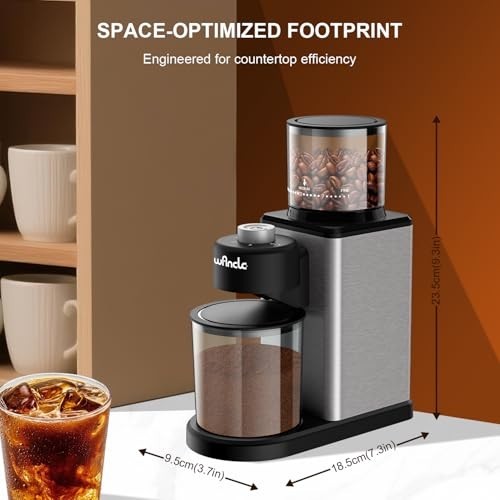 Conical Burr Coffee Grinder, Coffee Bean Grinder with Adjustable Grind Settings