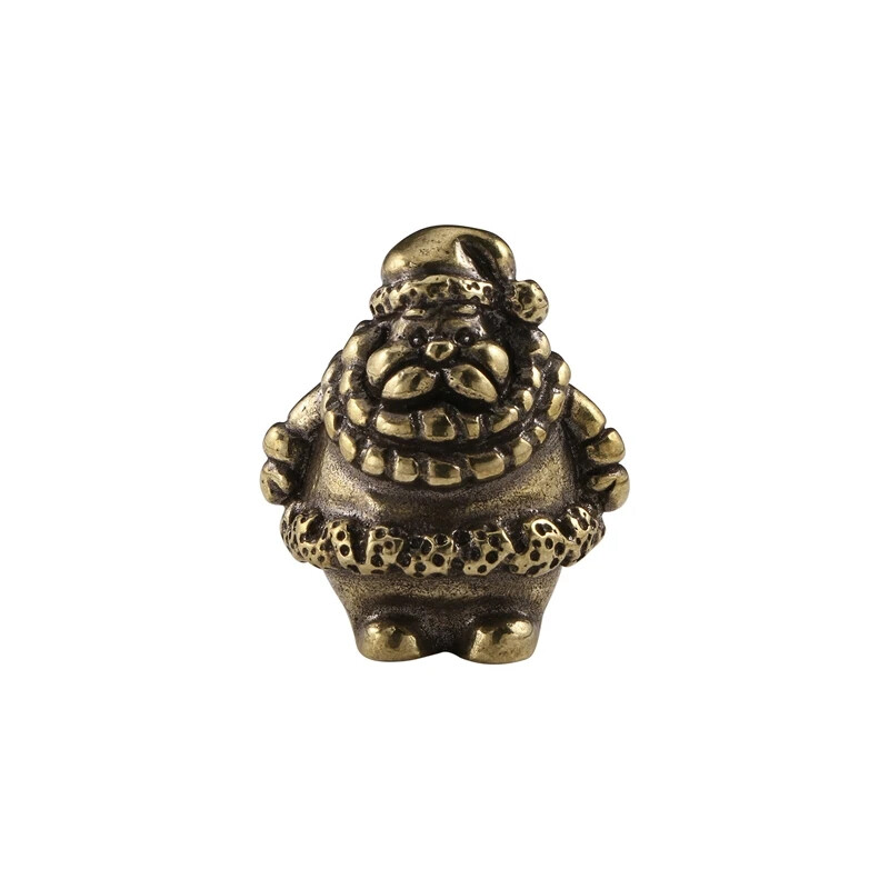 Solid Brass Santa Bauble Brass Holiday Gift Mini Figurine