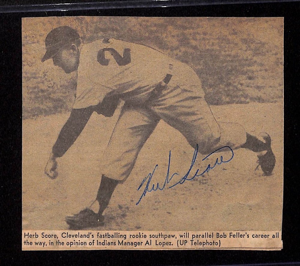 Herb Score Newspaper Clipping Signed Auto
