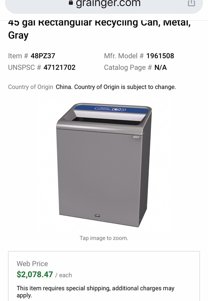 45 gallon rubbermaid recycling bin