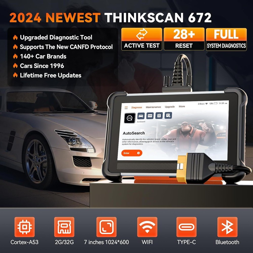 THINKSCAN 672 689 Bidirectional OBD2 Scanner All System Diagnostic Coding Tool