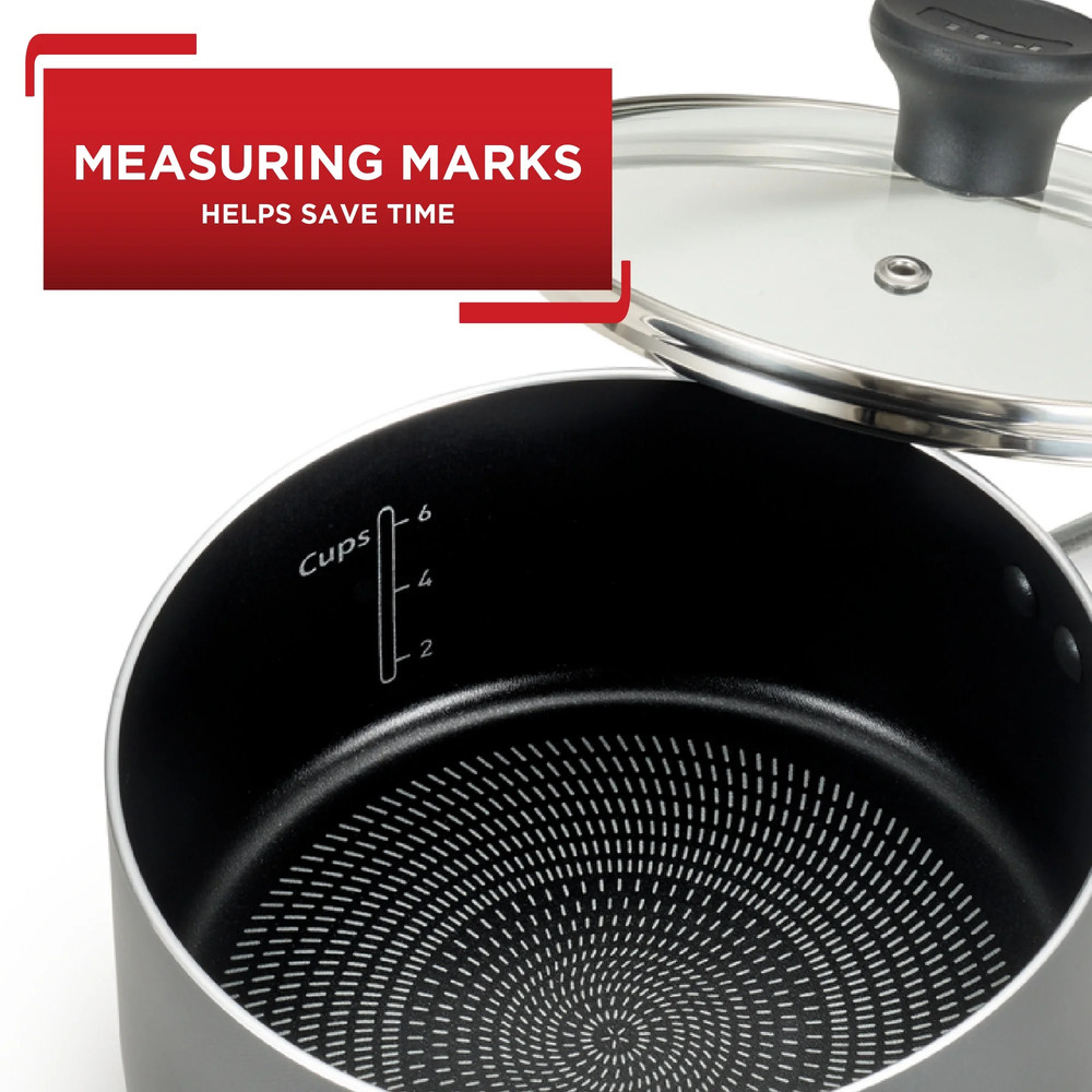 Nonstick Cookware, Saucepan, 2 Quart, Grey