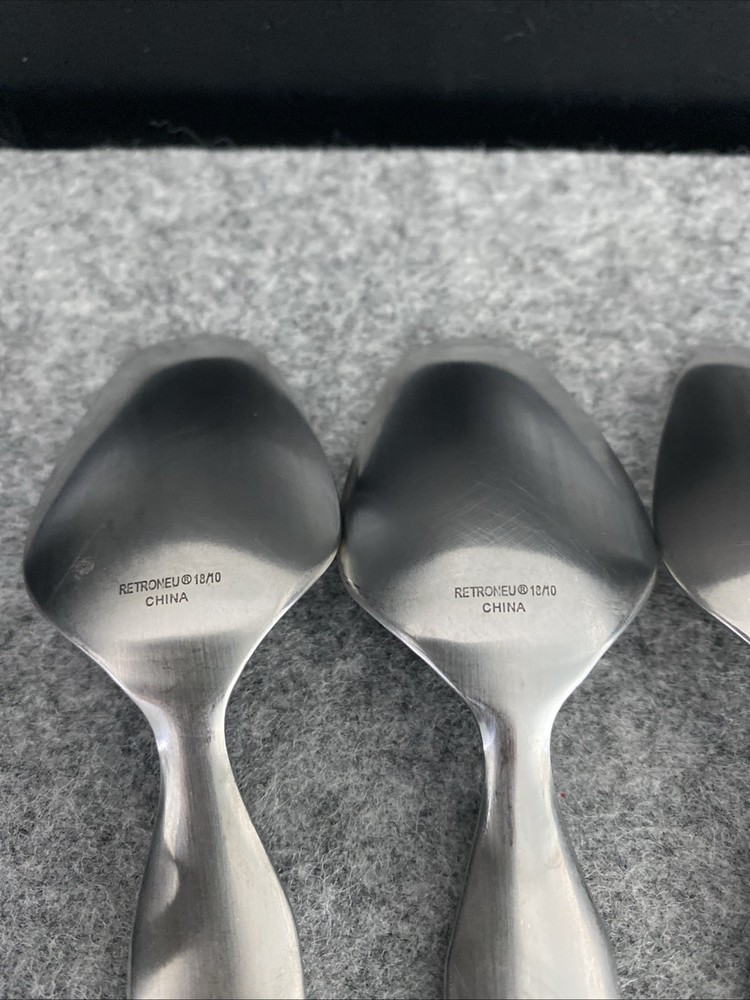 4 Retroneu 18/10 Stainless SILHOUETTE Flatware Dinner Spoon Flatware
